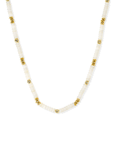 Delilah Gold Strand Necklace in Ivory Mother of Pearl