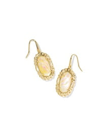 Dani Figaro Frame Drop Earring Gold in Iridescent Abalone