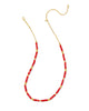 Delilah Gold Strand Necklace in Red Mother of Pearl