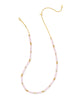 Delilah Gold Strand Necklace in Rose Quartz