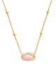 Elisa Lattice Frame Short Pendant Necklace in Blush Ivory Mother of Pearl