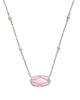 Elisa Lattice Frame Short Pendant Necklace in Blush Ivory Mother of Pearl