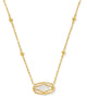 Elisa Gold Lattice Frame Short Pendant Necklace in Ivory Mother of Pearl