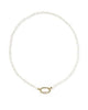 Emery Gold Beaded Strand Necklace in Ivory Mother of Pearl