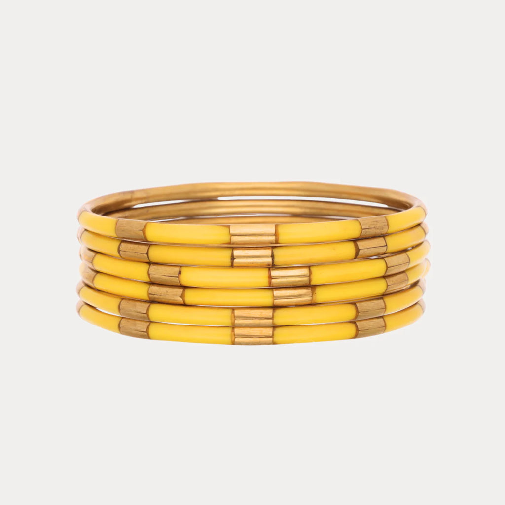 Yellow Veda Bangles - Set of 6