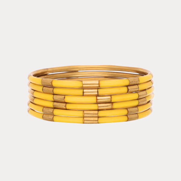 Yellow Veda Bangles - Set of 6