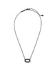 Elisa Gunmetal Open Frame Pendant Necklace In Black Spinel