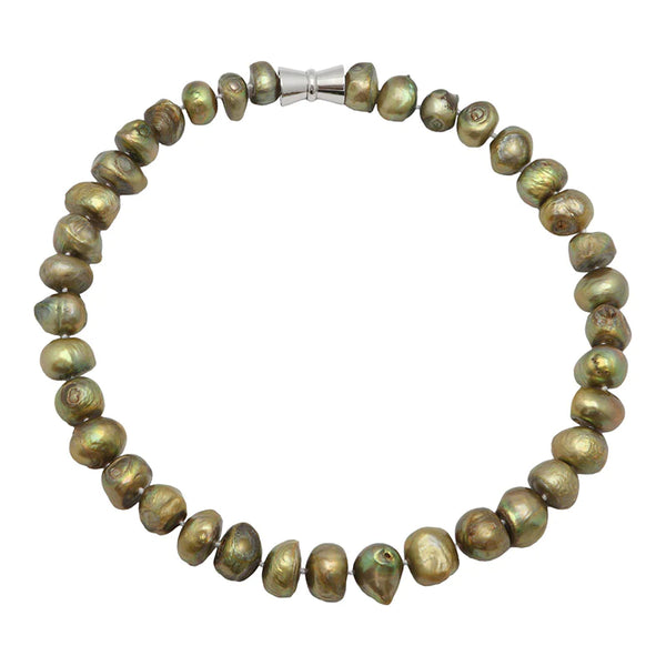 Pistachio Bam Bam Single Strand Pearl Necklace