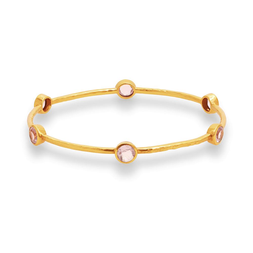 Milano 6 Stone Bangle in Clear Rose