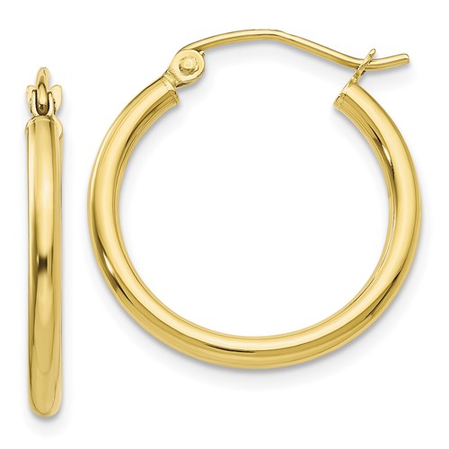 Gold Polished Hoop Earrings | 10kt Yellow Gold