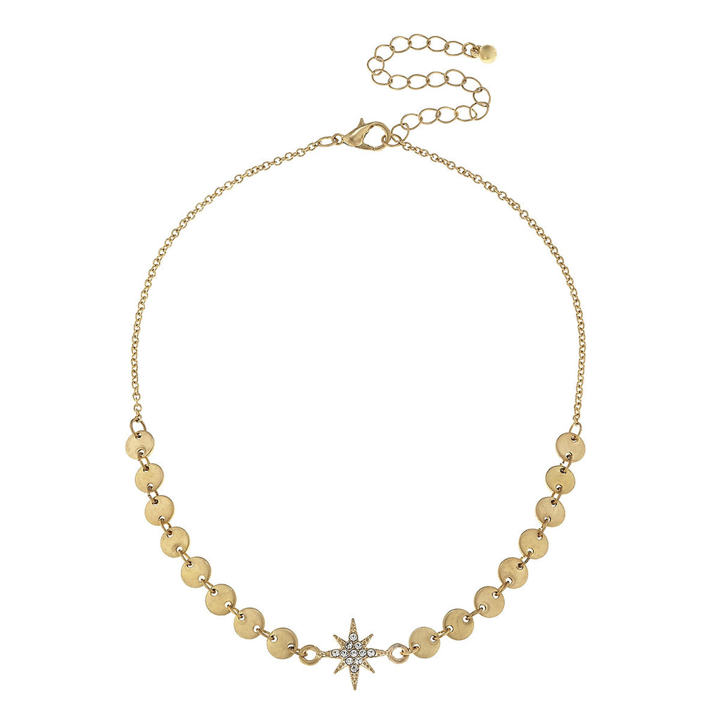Linked Disk Pave Star Choker