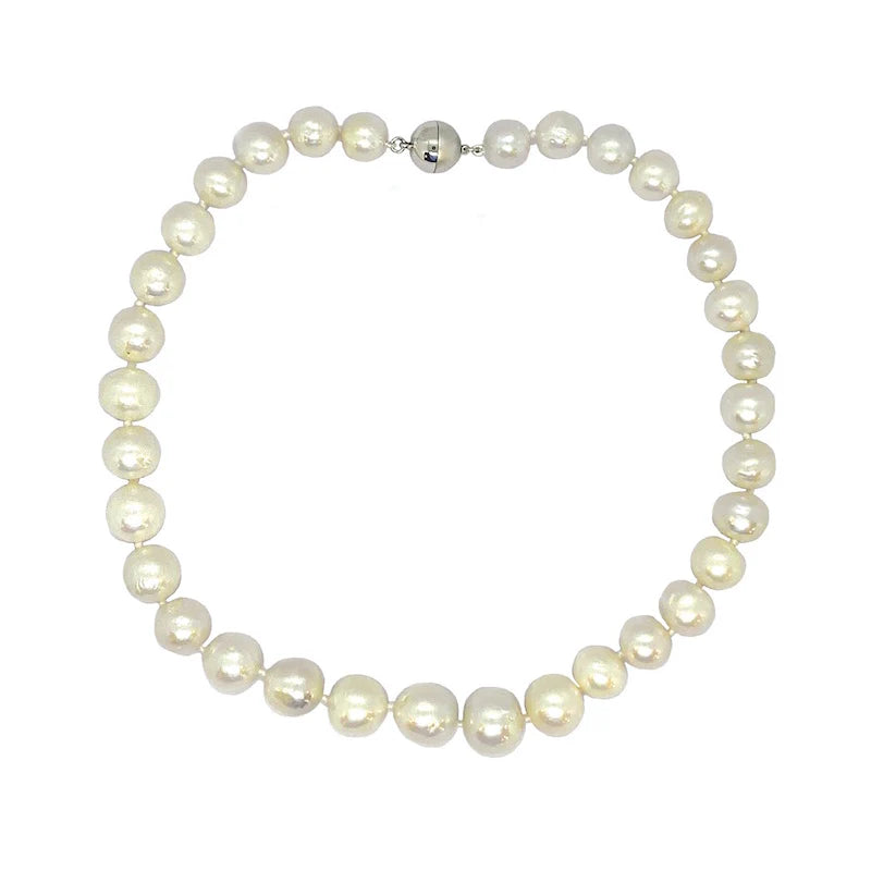 Edison Single Strand Pearl Necklace in White