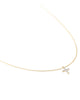 Cross 14k Yellow Gold Pendant Necklace In White Diamonds