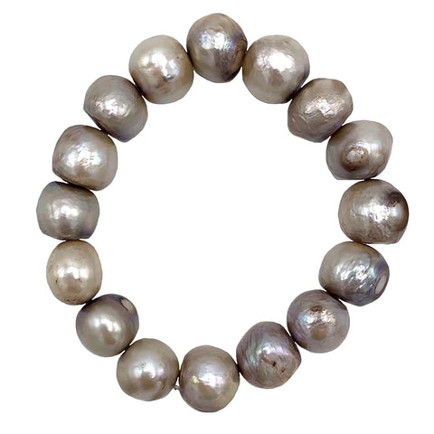 Champagne Bam Bam Pearl Stretch Bracelet