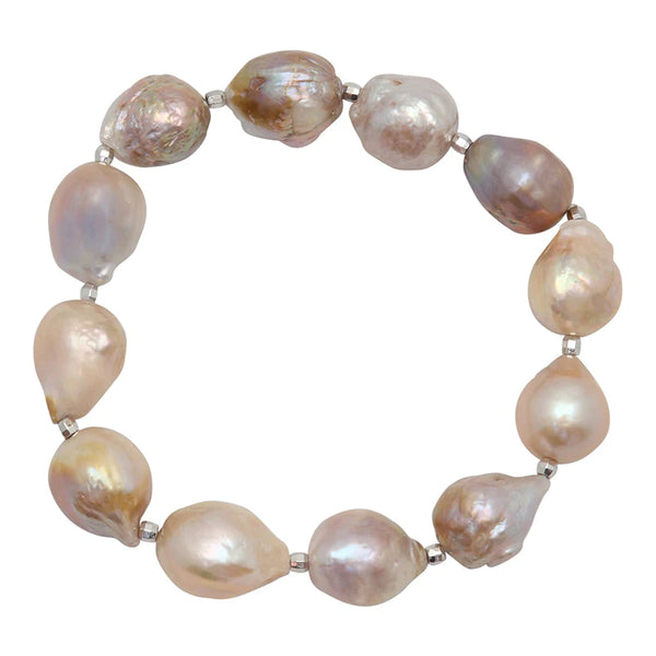 Pink Edison Pearl Stretch Bracelet