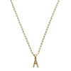 Layla Beaded Initial Necklace in Worn Gold