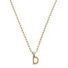 Layla Beaded Initial Necklace in Worn Gold