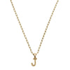 Layla Beaded Initial Necklace in Worn Gold