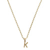 Layla Beaded Initial Necklace in Worn Gold