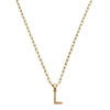 Layla Beaded Initial Necklace in Worn Gold