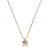 Layla Beaded Initial Necklace in Worn Gold