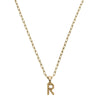 Layla Beaded Initial Necklace in Worn Gold