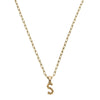 Layla Beaded Initial Necklace in Worn Gold