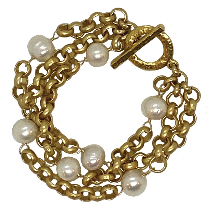Coco Triple Strand Pearl Bracelet