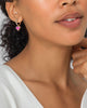 Ari Heart Silver Huggie Earrings in Ivory Mother of Pearl