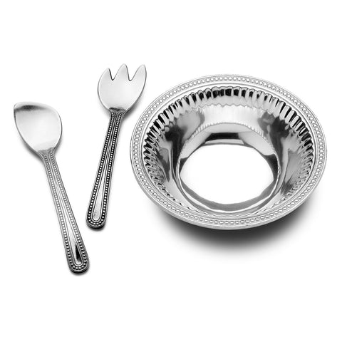 Flutes and Pearls Large Salad Set