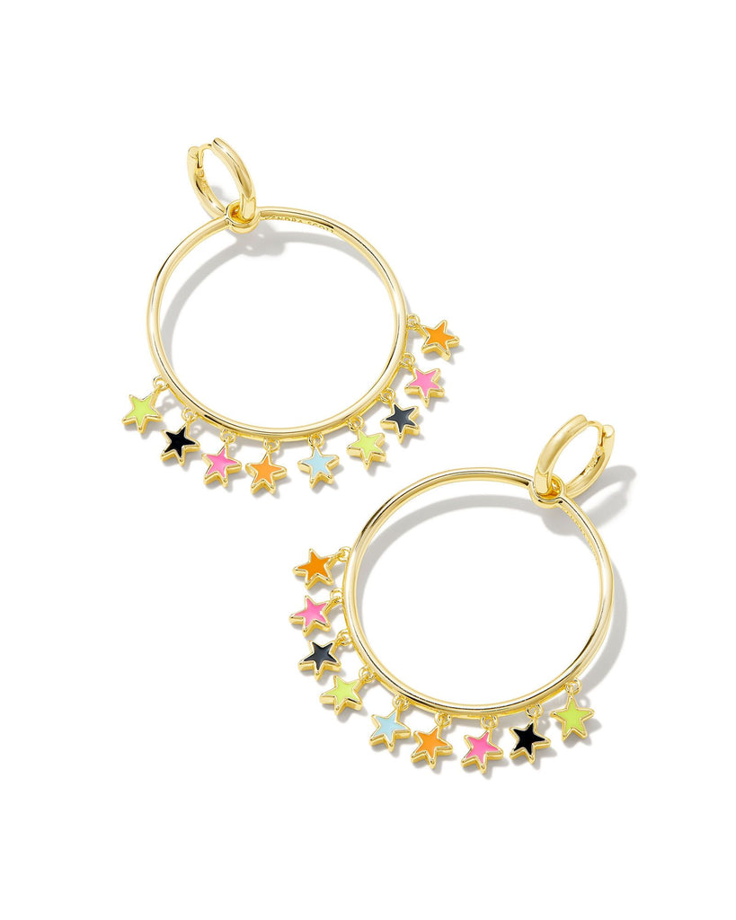 Sloane Gold Star Open Frame Earrings in Multi Mix