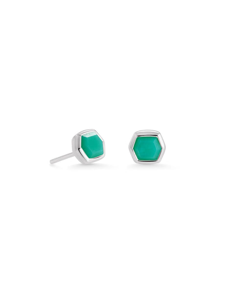 Davie Sterling Silver Stud Earrings in Chrysoprase