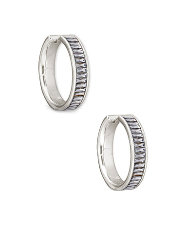 Jack Silver Hoop Earrings in Charcoal Gray