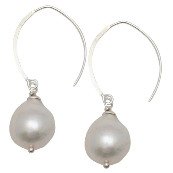 Edison Open Hoop Earrings in White