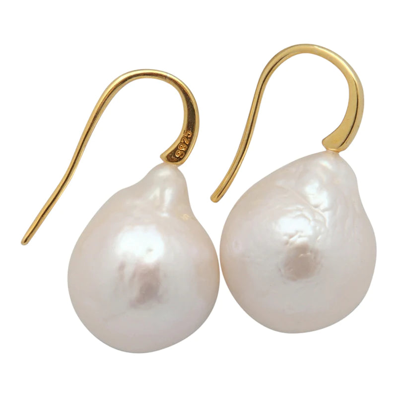 Edison White Pearl Drop Earrings
