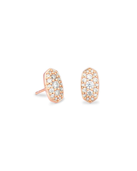 Grayson Rose Gold Stud Earrings in Crystal