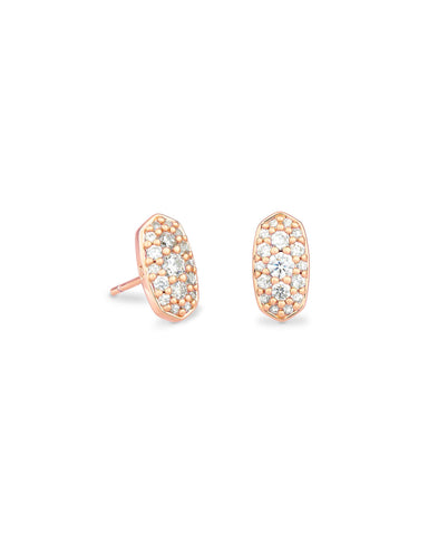 Grayson Rose Gold Stud Earrings in Crystal