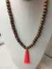 Neon Pink Tassel Necklace