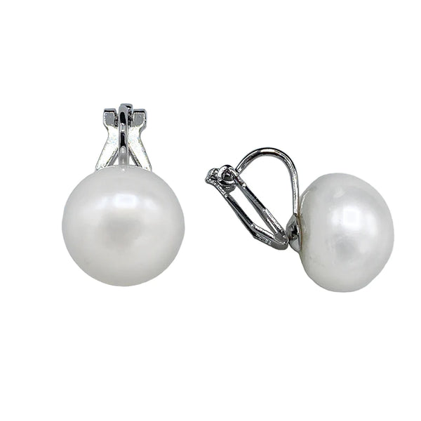 Pearl 12-14mm Clip on Earring in Sterling Silver