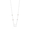 Freshwater Pearl & Oval Engravable Disc Necklace in Sterling Silver