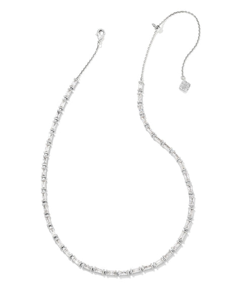 Juliette Strand Necklace in White Crystal