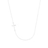 Off-Center Sideways Cross Necklace | Sterling Silver