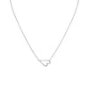 Sideways Heart Necklace | Sterling Silver with Rhodium Plating | 16