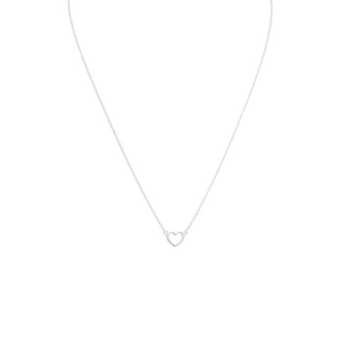 Heart Cutout Necklace | Sterling Silver | 16