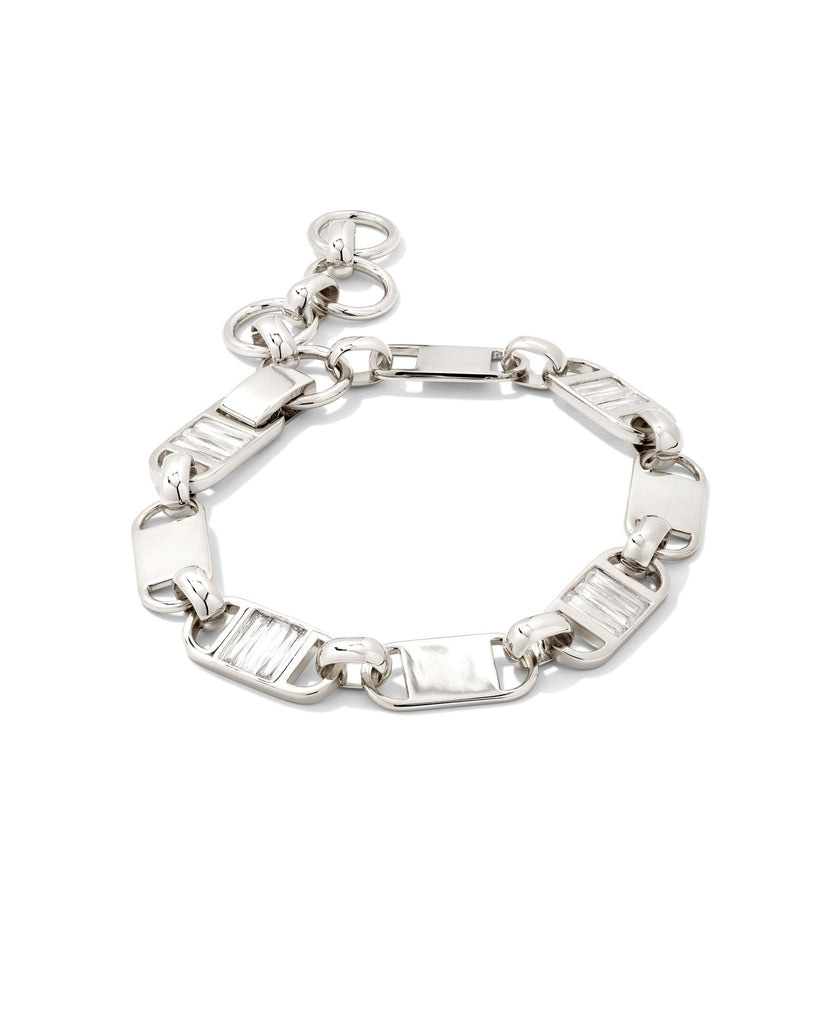 Jessie Chain Bracelet in White Crystal