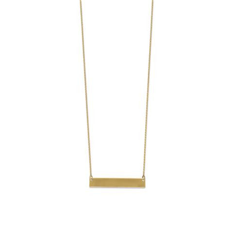 Sterling Silver Gold Plated Engravable Bar Necklace
