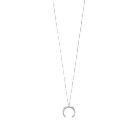 Small Silver Crescent Necklace