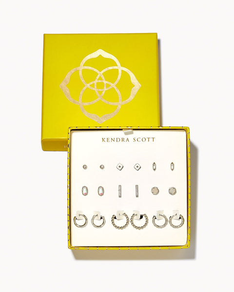 Earring Set of 9 Gift Set in Silver