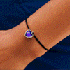 Heart Mood Charm Bracelet in Silver & Black