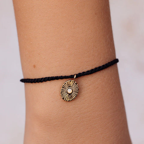 Sun Ray Charm Bracelet in Black